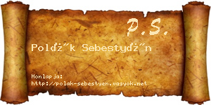 Polák Sebestyén névjegykártya